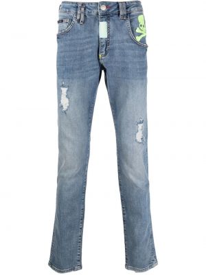 Low waist straight jeans Philipp Plein blau