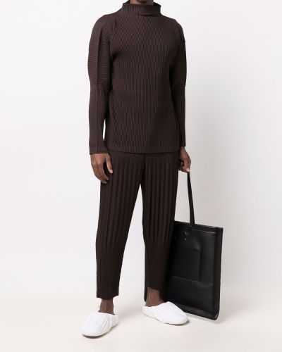 Pantalones ajustados plisados Homme Plissé Issey Miyake marrón