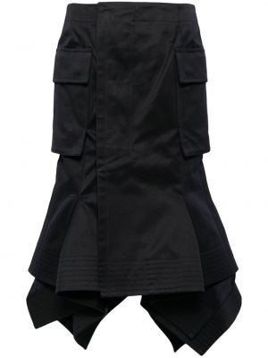 Asymetrické sukně Sacai černé