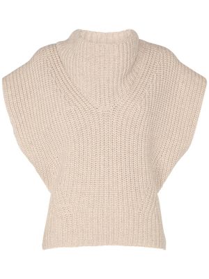 Moherowy sweter z kaszmiru Isabel Marant beżowy