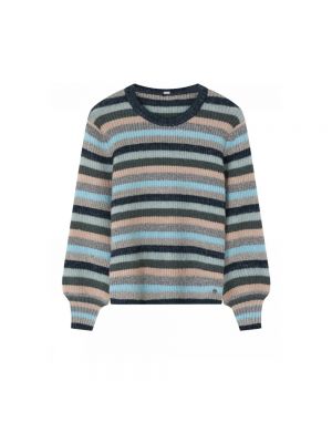 Sweter w paski Gustav niebieski