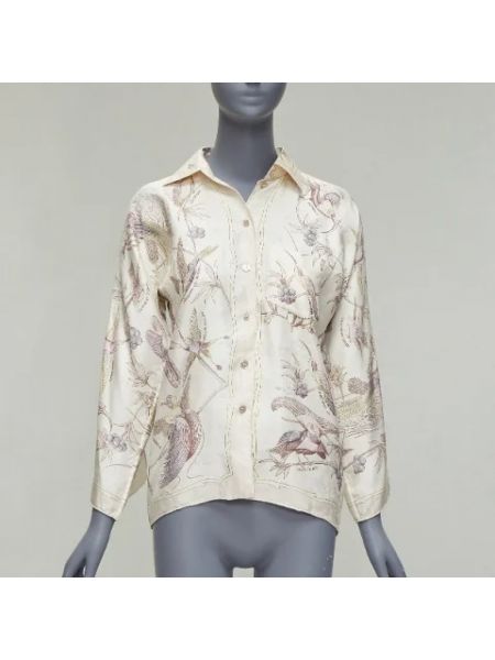 Blusa de seda Hermès Vintage beige