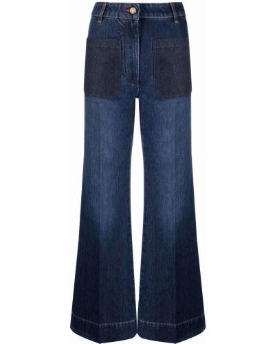 Flared jeans med lommer Victoria Victoria Beckham blå