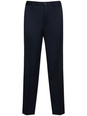 Spodnie klasyczne wełniane Armani Exchange niebieskie