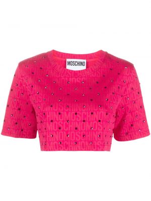 Tričko s potiskem Moschino růžové