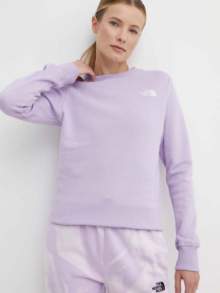 Однотонный хлопковый свитер The North Face фиолетовый