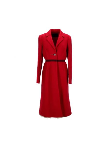 Płaszcz wełniany Prada Vintage czerwony