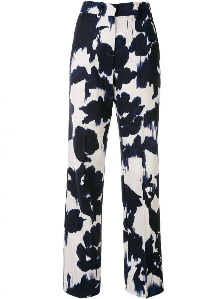 Pantalones rectos con estampado abstracto Delpozo azul