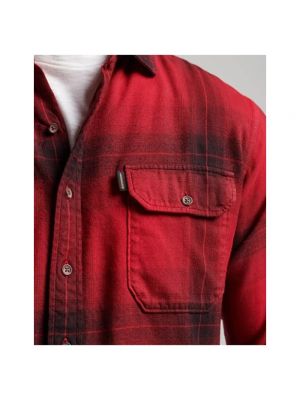 Camisa de franela Superdry rojo