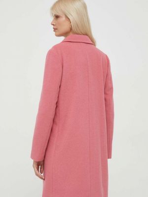 Vlněný kabát United Colors Of Benetton růžový