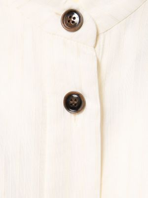 Viskózová ľanová košeľa The Garment biela
