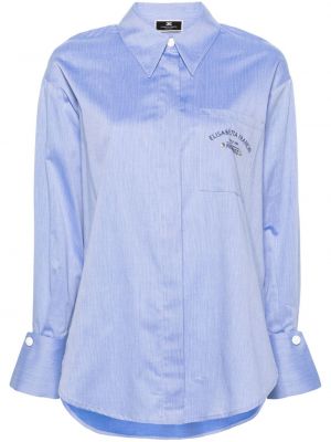Памучна риза Elisabetta Franchi синьо