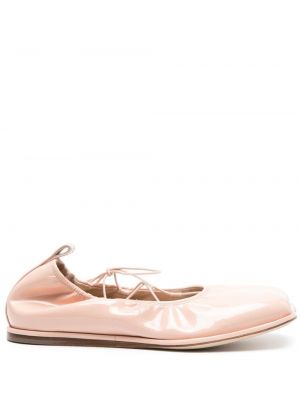 Lakirane usnjene nizki čevlji z vzorcem srca Simone Rocha roza