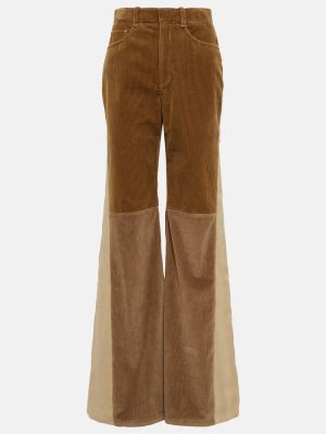Manšestrové kalhoty s vysokým pasem Chloã© hnědé