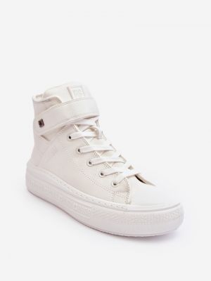 Csillag mintás szigetelt platform talpú sneakers Big Star Shoes fehér