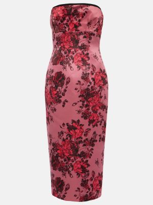 Midi haljina s cvjetnim printom Emilia Wickstead ružičasta