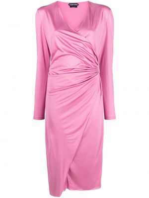 Μίντι φόρεμα Tom Ford ροζ