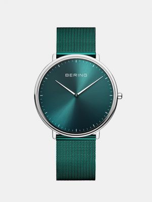 Керамические часы с сеткой Bering зеленые