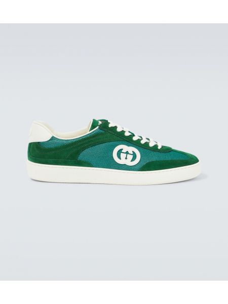Sneakers in pelle scamosciata Gucci verde