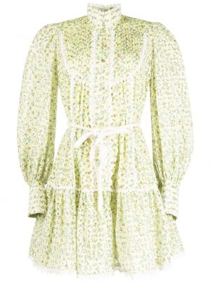 Mini šaty s výšivkou Alemais zelené