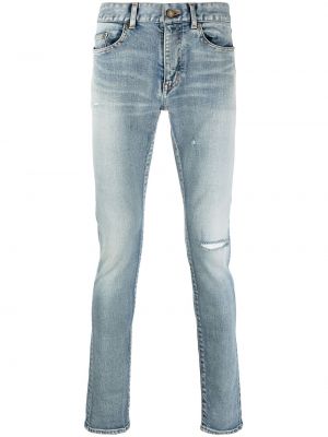 Distressed skinny jeans Saint Laurent blau