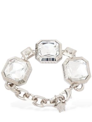Ogrlica s kristalima Versace srebrena