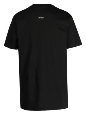 Raštuotas medvilninis marškinėliai Off Duty juoda