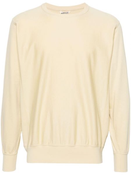 Langes sweatshirt aus baumwoll mit rundem ausschnitt Auralee beige