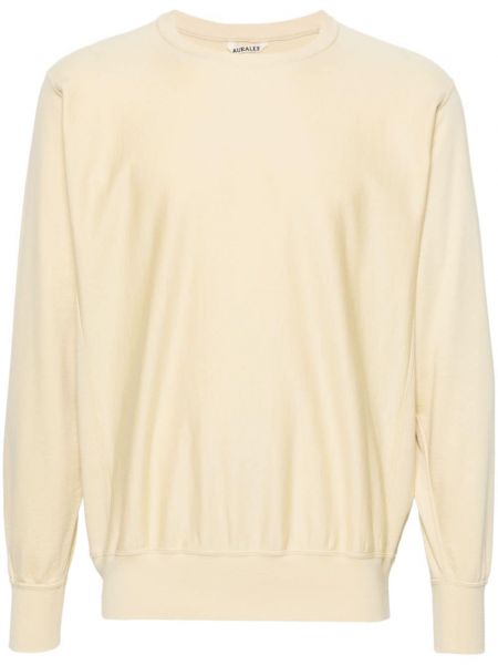 Sweat col rond en coton col rond Auralee beige