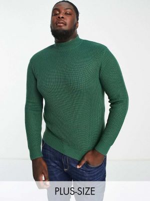 Длинный свитер с высоким воротником Le Breve зеленый
