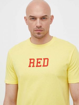 Tricou din bumbac United Colors Of Benetton galben