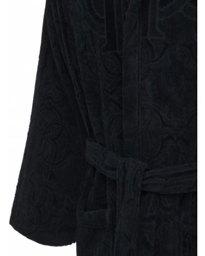Szlafrok bawełniany Roberto Cavalli czarny