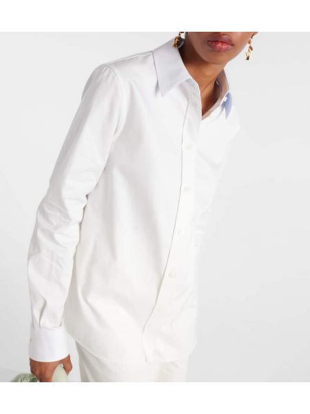 Bavlněná saténová košile Loewe bílá