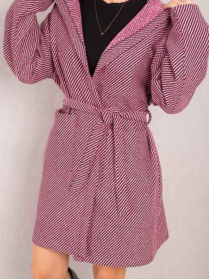 Oversize кашмирено палто с качулка Armonika розово