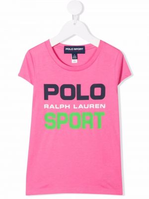 T-paita tytöille Ralph Lauren Kids pinkki