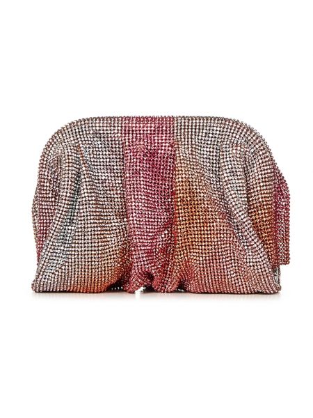 Bolso clutch de malla de cristal Benedetta Bruzziches rosa