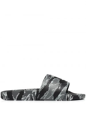 Tongs à imprimé à imprimé camouflage Moncler noir