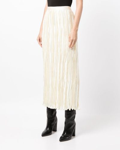 Plisované hedvábné saténové pouzdrová sukně Andrew Gn