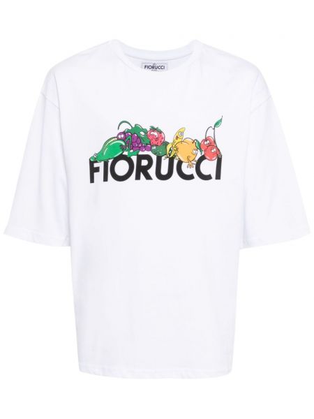 Βαμβακερή μπλούζα με σχέδιο Fiorucci λευκό