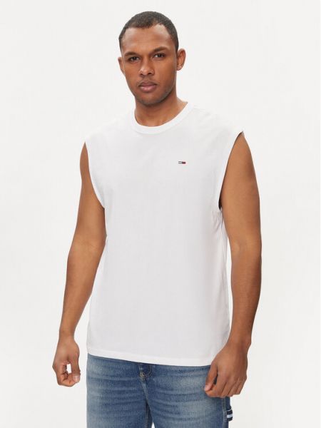 Priliehavé tričko Tommy Jeans biela