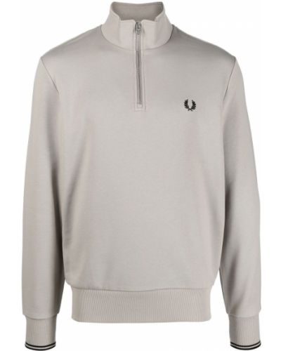 Brodert lang genser Fred Perry grå