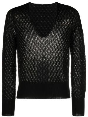 Пуловер с v-образно деколте Sapio черно
