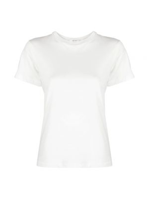 Biała koszulka bawełniana z okrągłym dekoltem The Row