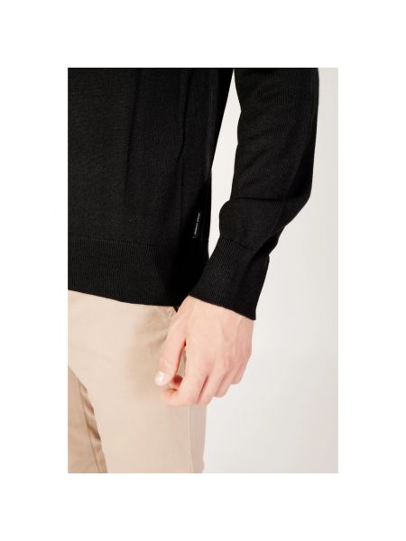 Jersey manga larga de tela jersey de cuello redondo Armani Exchange negro