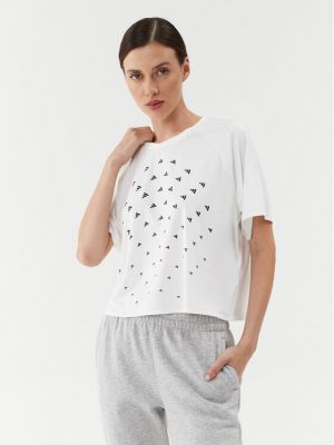 Relaxed fit raštuotas marškinėliai Adidas balta