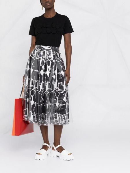 Midi sukně s potiskem s abstraktním vzorem Comme Des Garçons
