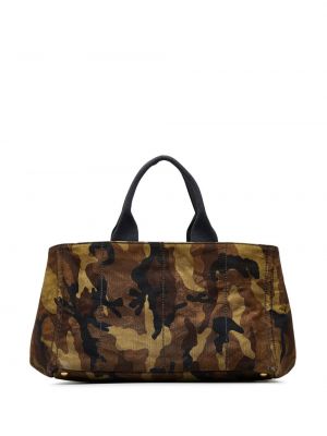 Shopper handtasche mit camouflage-print Prada Pre-owned braun