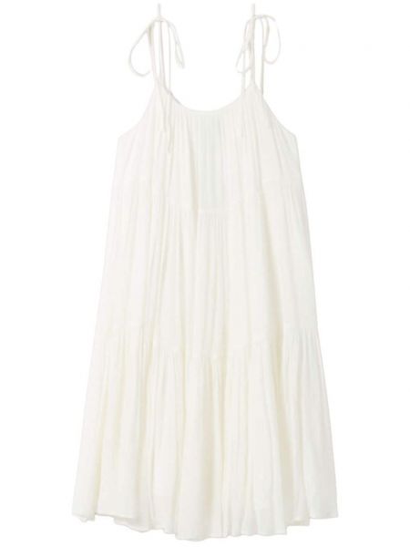 Plisirana haljina na naramenice bez rukava Claudie Pierlot bijela