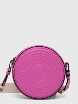Кожаная мини сумочка Karl Lagerfeld розовая