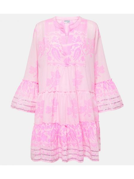 Kleid aus baumwoll mit print Juliet Dunn pink